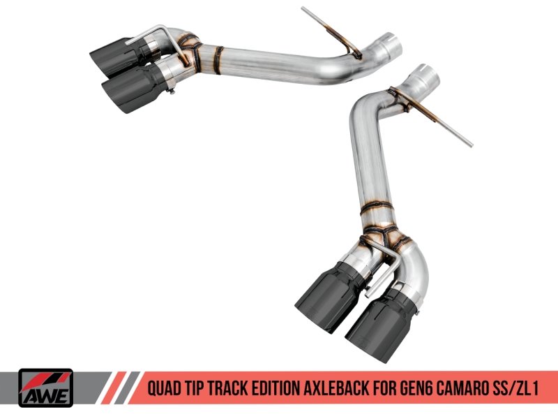 AWE Tuning 16-19 Chevrolet Camaro SS Axle-back Exhaust - Track Edition (Quad Diamond Black Tips) - Crew Original