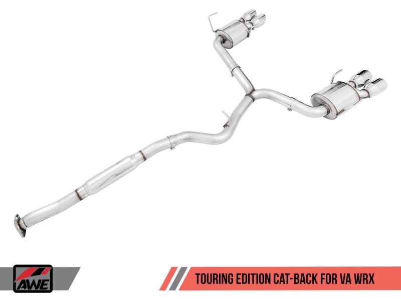 AWE Tuning 2015+ Subaru WRX VA Sedan Touring Edition Exhaust - Chrome Silver Tips (102mm) - Crew Original