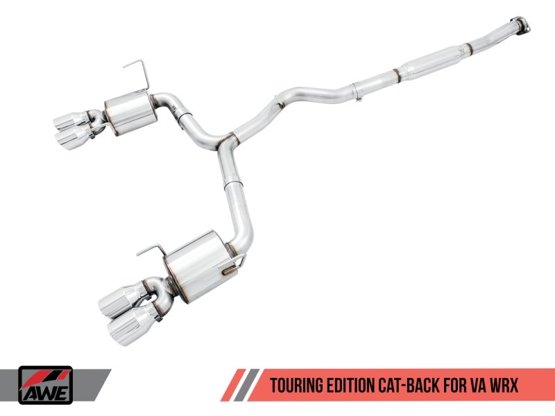 AWE Tuning 2015+ Subaru WRX VA Sedan Touring Edition Exhaust - Chrome Silver Tips (102mm) - Crew Original