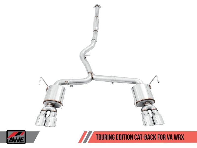 AWE Tuning 2015+ Subaru WRX VA Sedan Touring Edition Exhaust - Chrome Silver Tips (102mm) - Crew Original