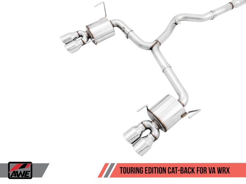AWE Tuning 2015+ Subaru WRX VA Sedan Touring Edition Exhaust - Chrome Silver Tips (102mm) - Crew Original