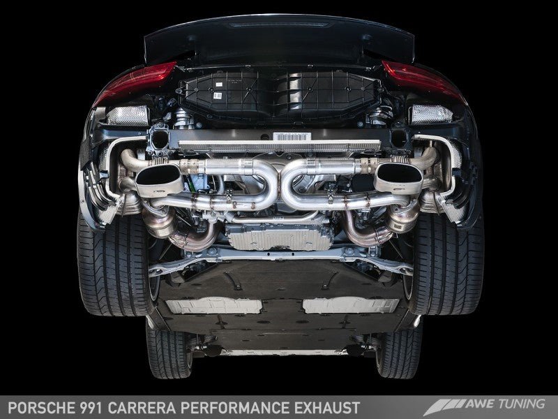 AWE Tuning 991 Carrera Performance Exhaust - Use Stock Tips - Crew Original