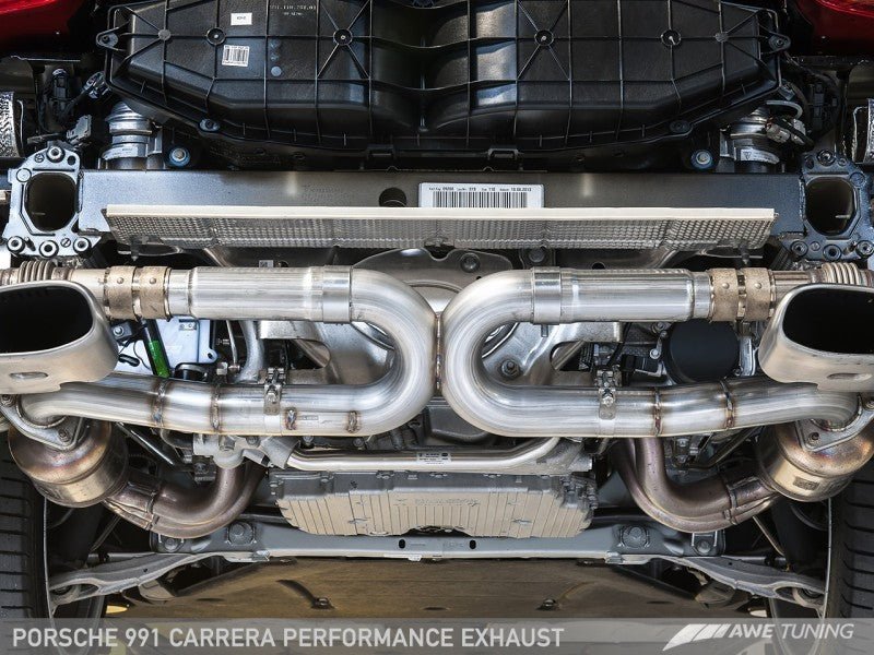 AWE Tuning 991 Carrera Performance Exhaust - Use Stock Tips - Crew Original