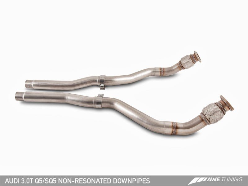 AWE Tuning Audi 8R 3.0T Non-Resonated Downpipes for Q5 / SQ5 - Crew Original