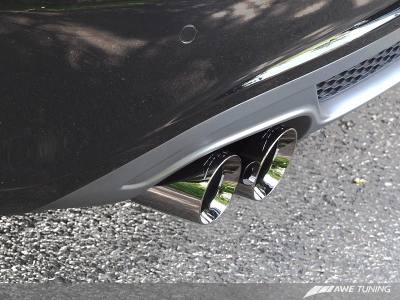 AWE Tuning Audi B8 A4 Touring Edition Exhaust - Single Side Diamond Black Tips - Crew Original