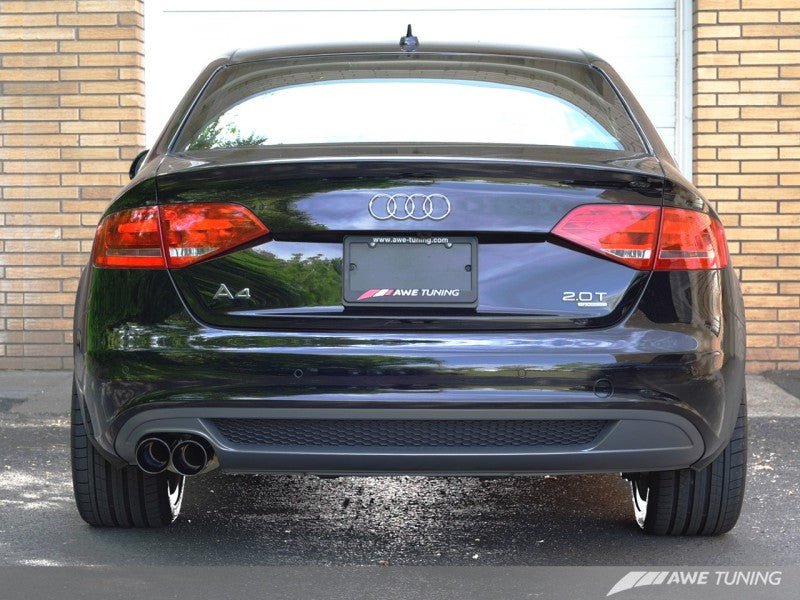 AWE Tuning Audi B8 A4 Touring Edition Exhaust - Single Side Diamond Black Tips - Crew Original
