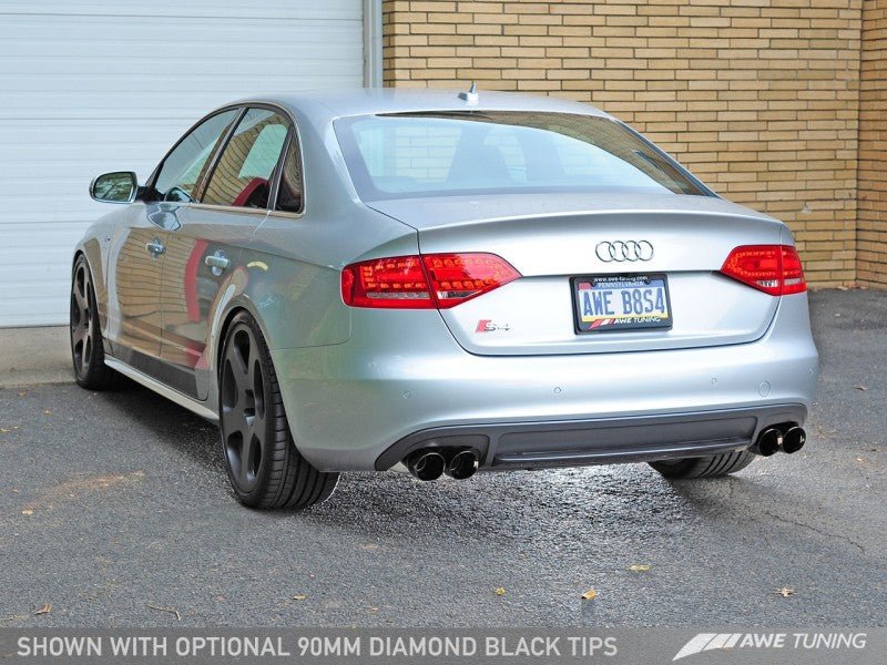 AWE Tuning Audi B8 / B8.5 S4 3.0T Touring Edition Exhaust - Diamond Black Tips (90mm) - Crew Original