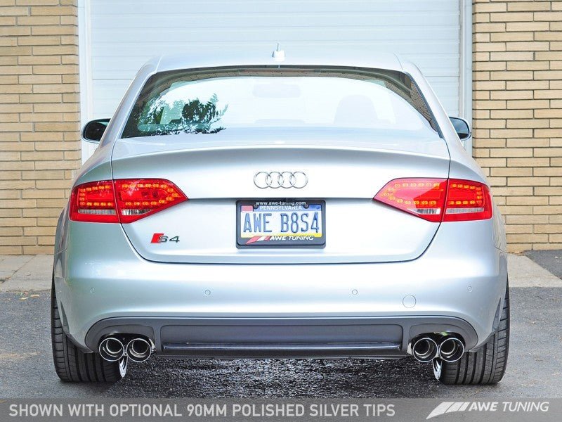AWE Tuning Audi B8 / B8.5 S4 3.0T Track Edition Exhaust - Chrome Silver Tips (90mm) - Crew Original