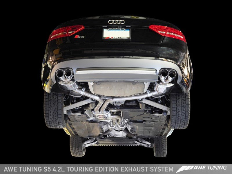AWE Tuning Audi B8 S5 4.2L Touring Edition Exhaust System - Polished Silver Tips - Crew Original