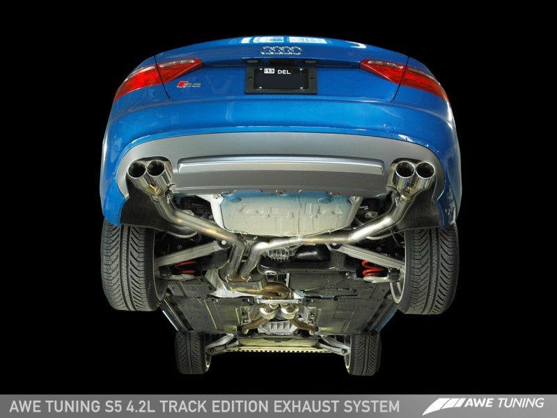 AWE Tuning Audi B8 S5 4.2L Track Edition Exhaust System - Polished Silver Tips - Crew Original