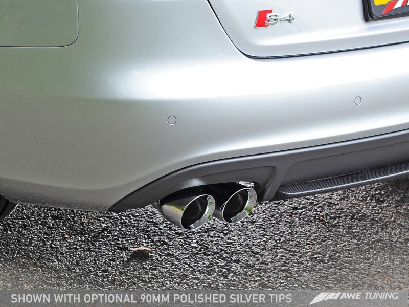 AWE Tuning Audi B8.5 S4 3.0T Touring Edition Exhaust System - Chrome Silver Tips (102mm) - Crew Original