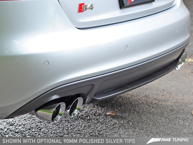 AWE Tuning Audi B8.5 S4 3.0T Track Edition Exhaust - Chrome Silver Tips (102mm) - Crew Original