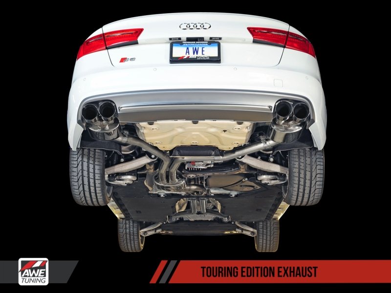 AWE Tuning Audi C7 / C7.5 S6 4.0T Touring Edition Exhaust - Diamond Black Tips - Crew Original