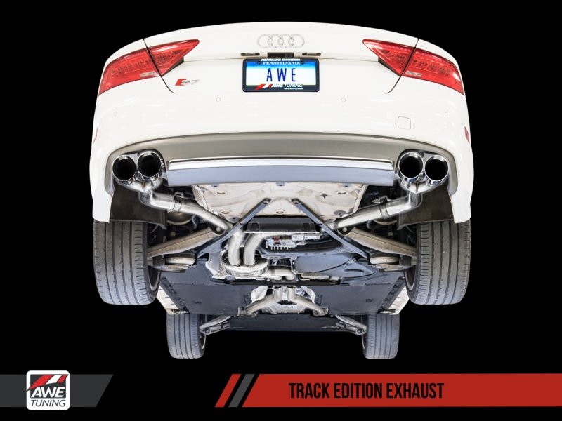 AWE Tuning Audi C7 / C7.5 S7 4.0T Track Edition Exhaust - Diamond Black Tips - Crew Original