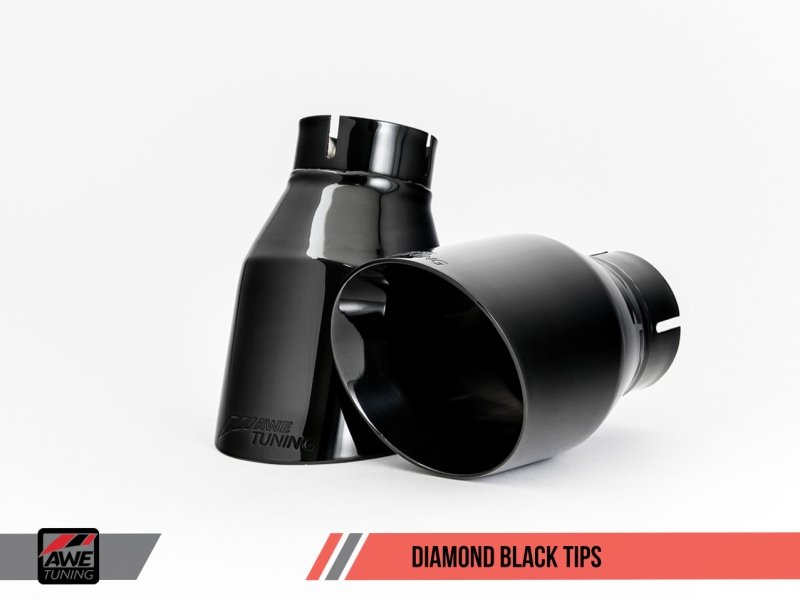 AWE Tuning BMW F3X 340i Touring Edition Axle-Back Exhaust - Diamond Black Tips (90mm) - Crew Original