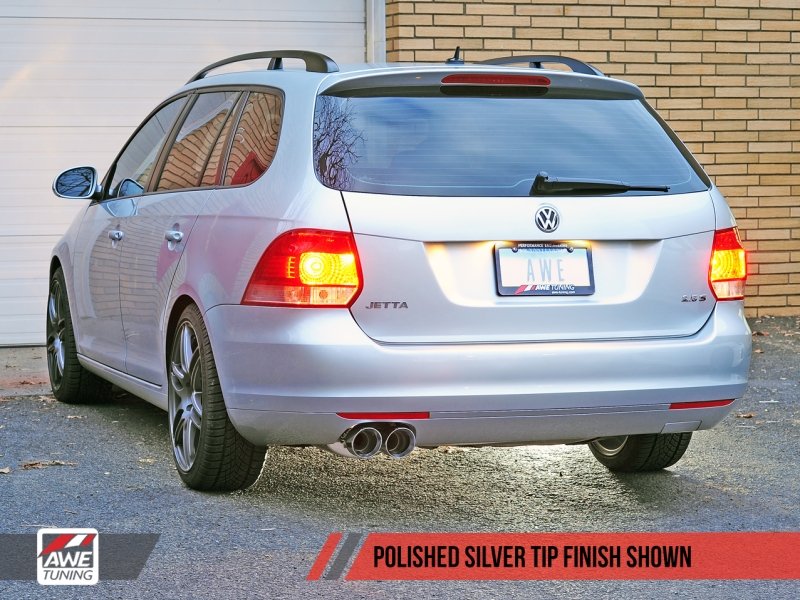 AWE Tuning Mk5 Jetta Mk6 Sportwagen 2.5L Touring Edition Exhaust - Diamond Black Tips - Crew Original
