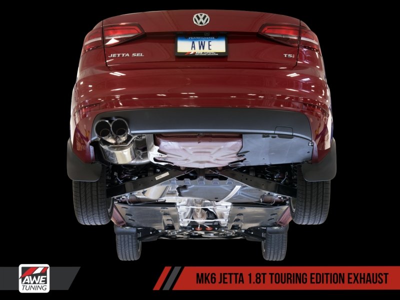 AWE Tuning Mk6 GLI 2.0T - Mk6 Jetta 1.8T Touring Edition Exhaust - Polished Silver Tips - Crew Original