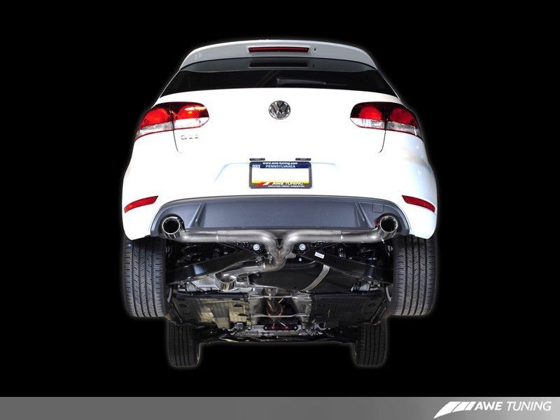 AWE Tuning Mk6 GTI Performance Catback - Chrome Silver Round Tips - Crew Original