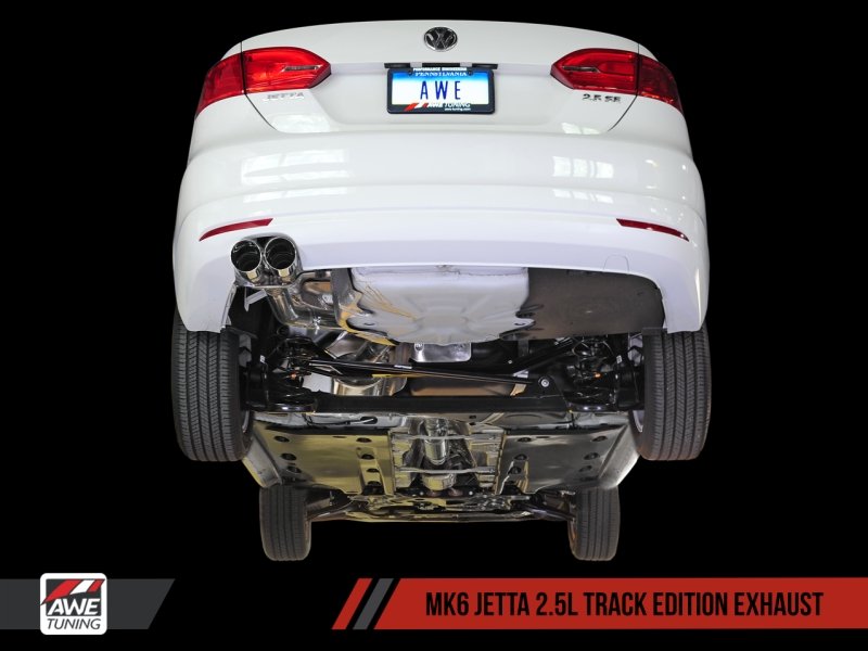 AWE Tuning Mk6 Jetta 2.5L Track Edition Exhaust - Diamond Black Tips - Crew Original