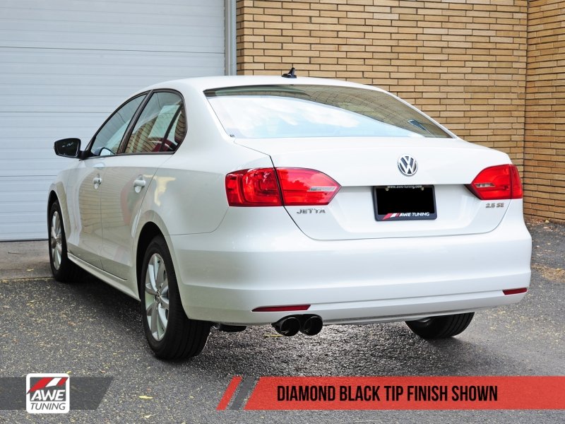 AWE Tuning Mk6 Jetta 2.5L Track Edition Exhaust - Diamond Black Tips - Crew Original