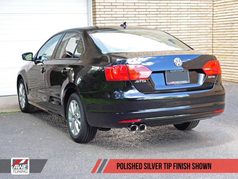 AWE Tuning Mk6 Jetta 2.5L Track Edition Exhaust - Polished Silver Tips - Crew Original