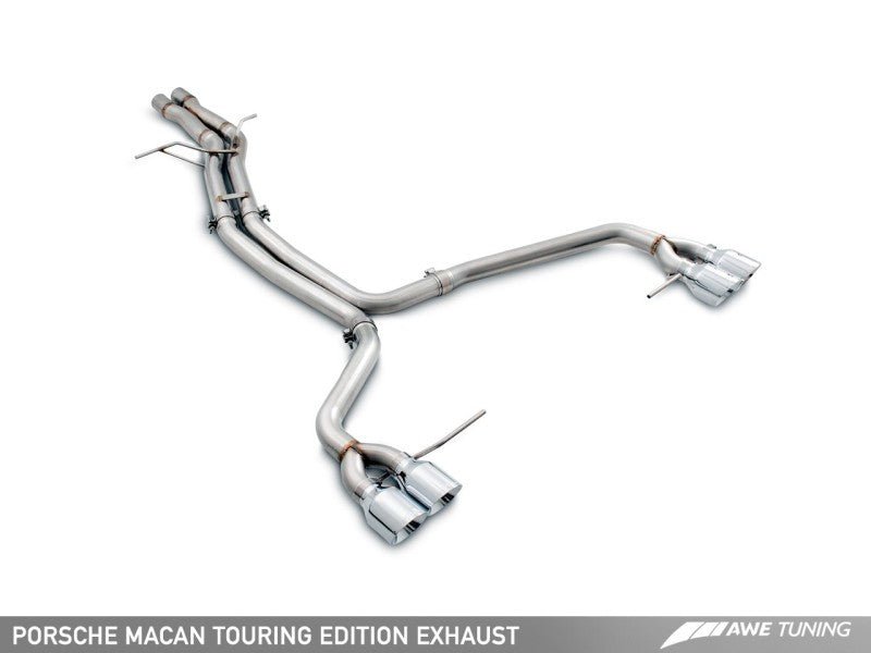 AWE Tuning Porsche Macan Touring Edition Exhaust System - Diamond Black 102mm Tips - Crew Original