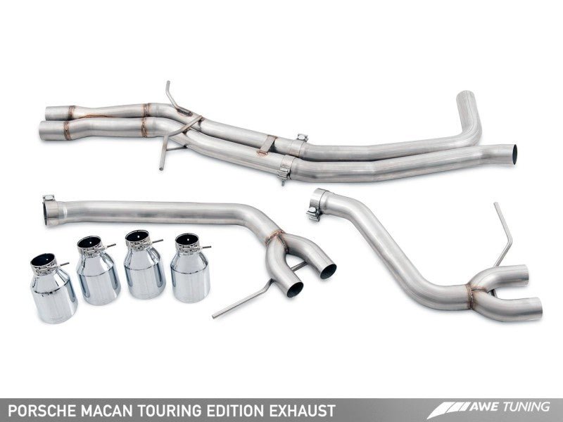 AWE Tuning Porsche Macan Touring Edition Exhaust System - Diamond Black 102mm Tips - Crew Original