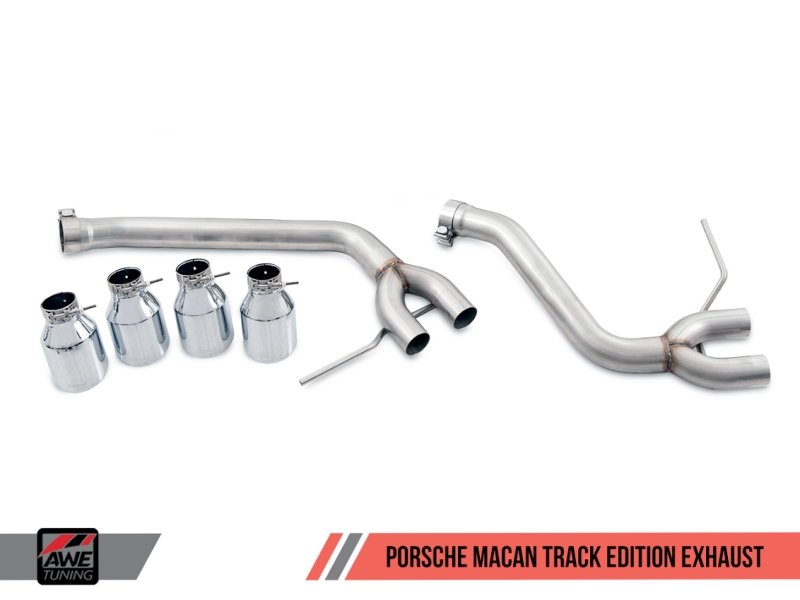 AWE Tuning Porsche Macan Track Edition Exhaust System - Diamond Black 102mm Tips - Crew Original