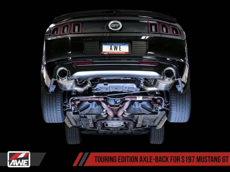 AWE Tuning S197 Mustang GT Axle-back Exhaust - Touring Edition (Chrome Silver Tips) - Crew Original