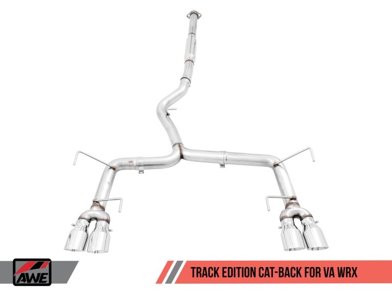 AWE Tuning Subaru WRX/STI VA/GV Sedan Track Edition Exhaust - Chrome Silver Tips (102mm) - Crew Original