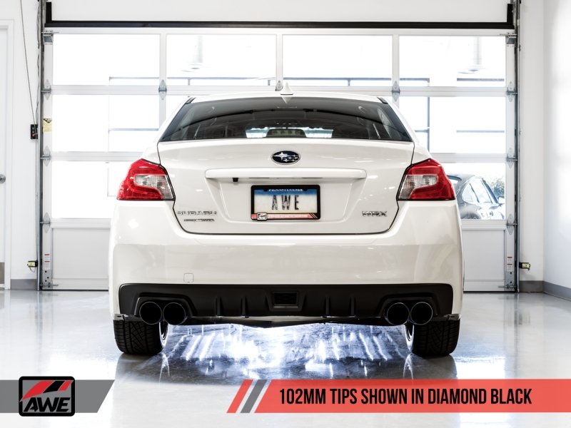 AWE Tuning Subaru WRX/STI VA/GV Sedan Track Edition Exhaust - Diamond Black Tips (102mm) - Crew Original