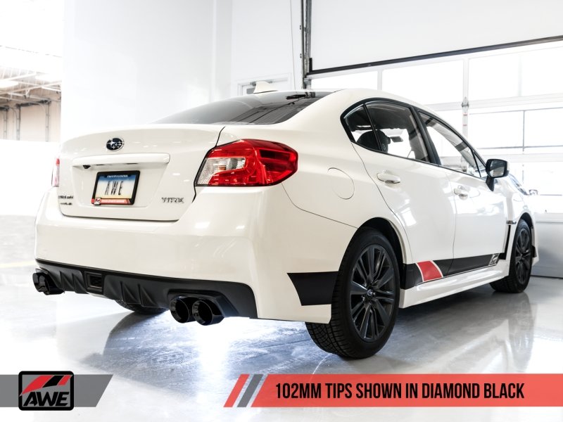 AWE Tuning Subaru WRX/STI VA/GV Sedan Track Edition Exhaust - Diamond Black Tips (102mm) - Crew Original