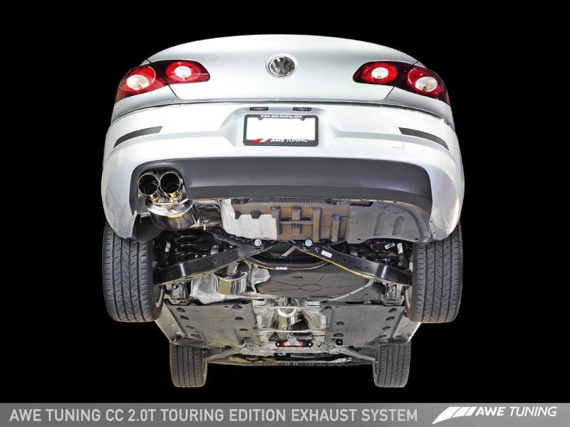 AWE Tuning VW CC 2.0T Touring Edition Performance Exhaust - Diamond Black Tips - Crew Original
