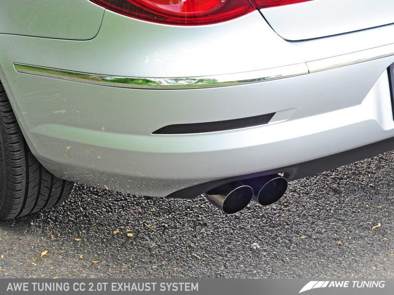 AWE Tuning VW CC 2.0T Touring Edition Performance Exhaust - Diamond Black Tips - Crew Original