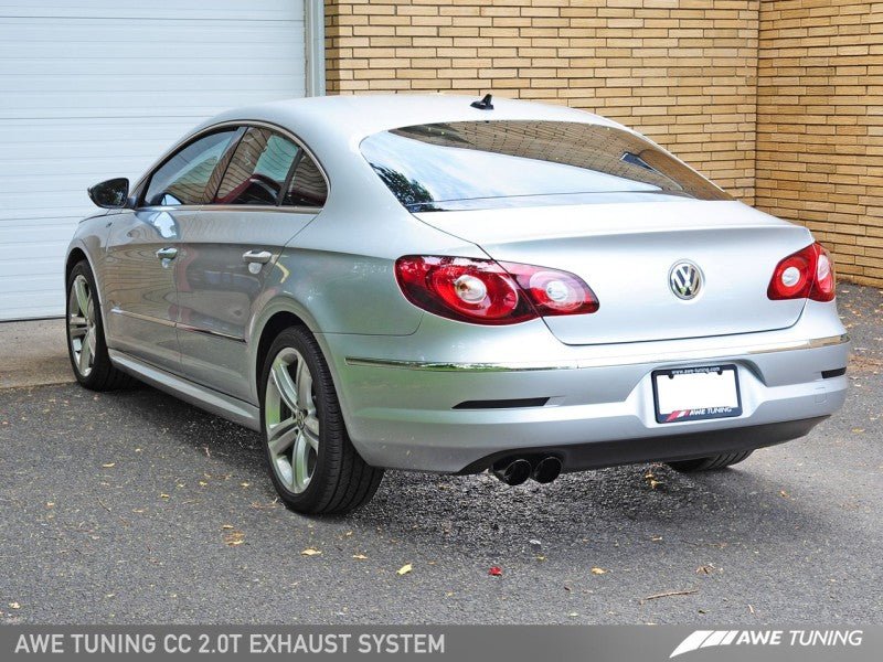 AWE Tuning VW CC 2.0T Touring Edition Performance Exhaust - Diamond Black Tips - Crew Original