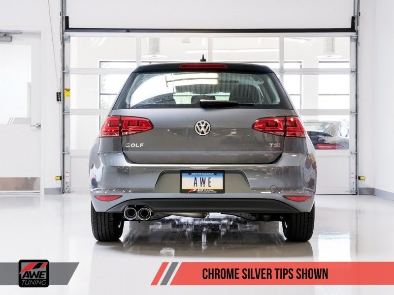 AWE Tuning VW MK7 Golf 1.8T Track Edition Exhaust w/Chrome Silver Tips (90mm) - Crew Original