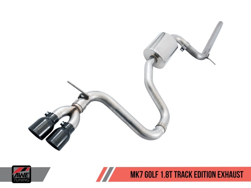 AWE Tuning VW MK7 Golf 1.8T Track Edition Exhaust w/Diamond Black Tips (90mm) - Crew Original