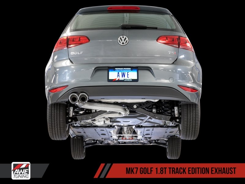 AWE Tuning VW MK7 Golf 1.8T Track Edition Exhaust w/Diamond Black Tips (90mm) - Crew Original