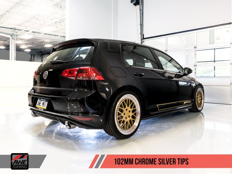 AWE Tuning VW MK7 GTI Touring Edition Exhaust - Chrome Silver Tips - Crew Original