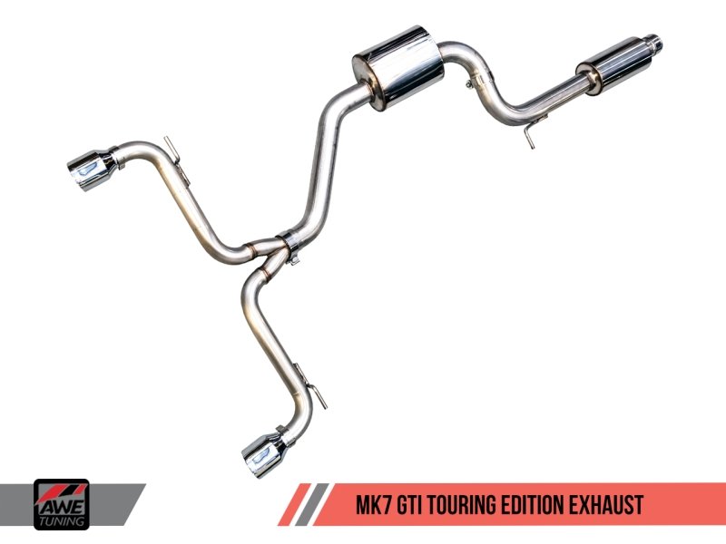 AWE Tuning VW MK7 GTI Touring Edition Exhaust - Diamond Black Tips - Crew Original