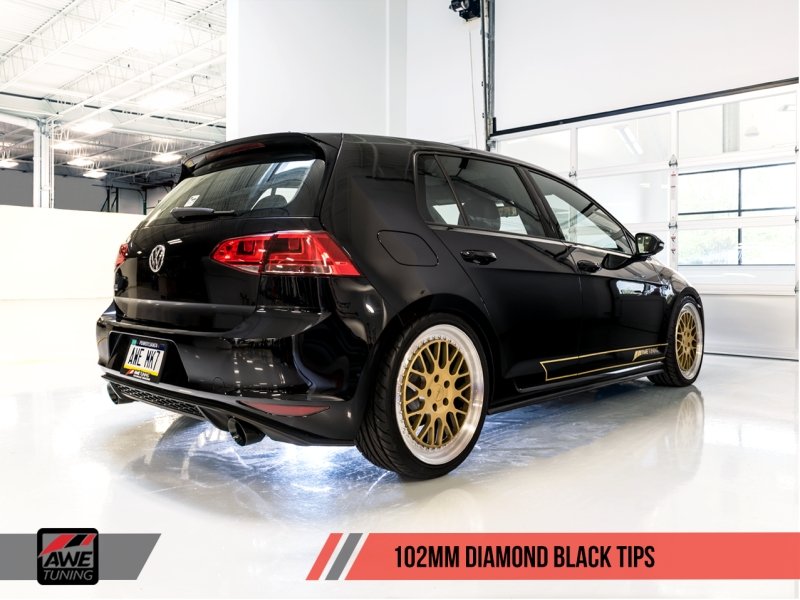 AWE Tuning VW MK7 GTI Touring Edition Exhaust - Diamond Black Tips - Crew Original