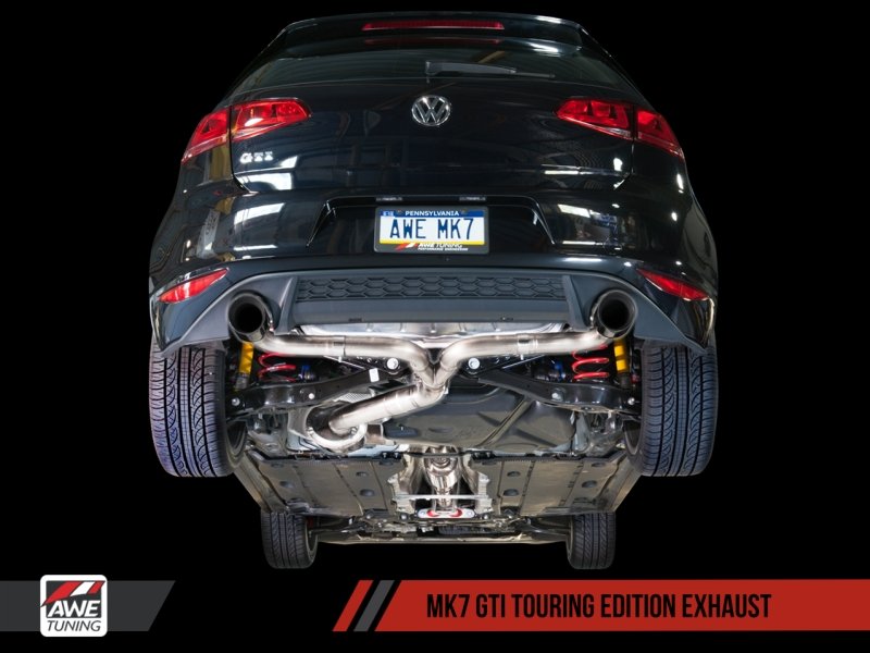 AWE Tuning VW MK7 GTI Touring Edition Exhaust - Diamond Black Tips - Crew Original