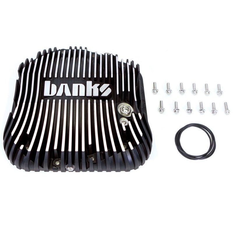 Banks 85-19 Ford F250/ F350 10.25in 12 Bolt Black Milled Differential Cover Kit - Crew Original