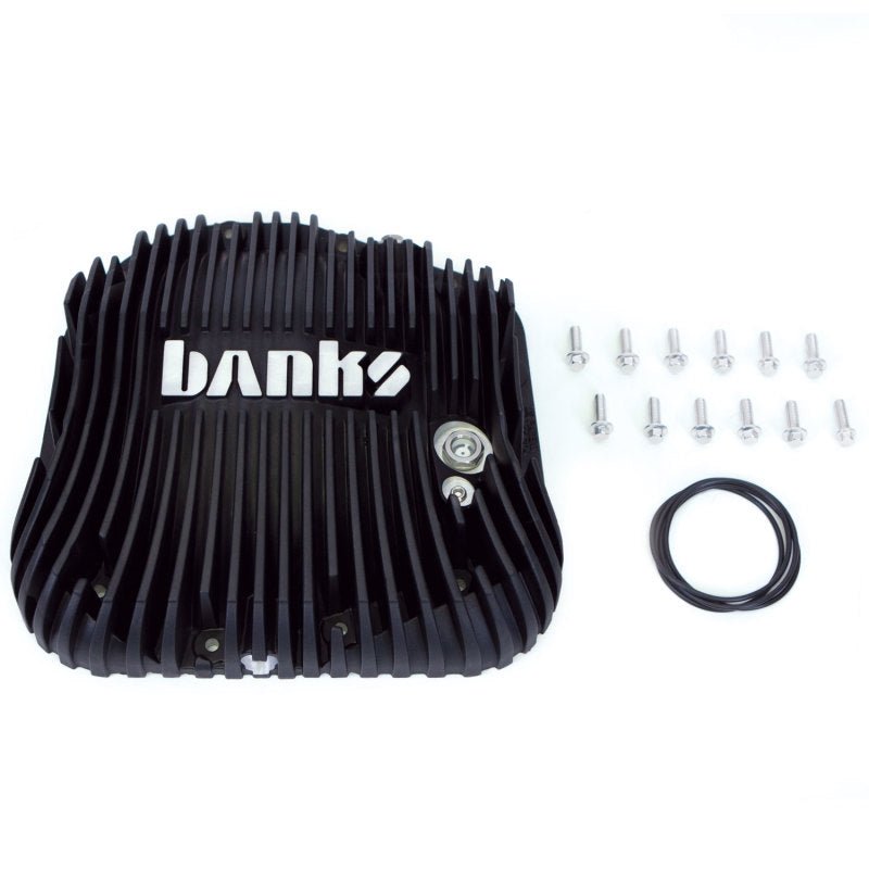 Banks 85-19 Ford F250/ F350 10.25in 12 Bolt Black-Ops Differential Cover Kit - Crew Original