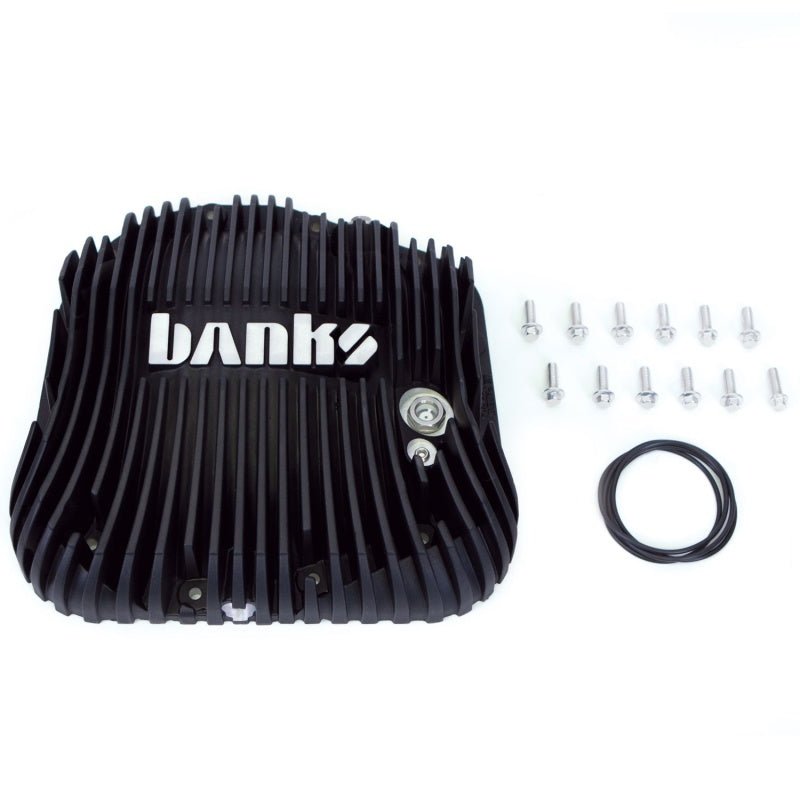 Banks 85-19 Ford F250/ F350 10.25in 12 Bolt Black-Ops Differential Cover Kit - Crew Original