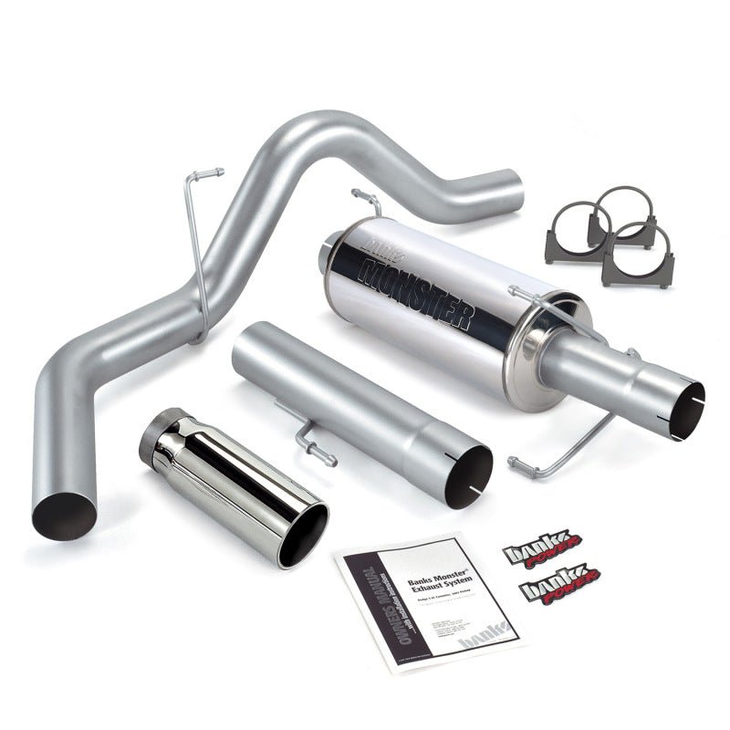 Banks Power 04-07 Dodge 5.9L 325Hp CCLB Monster Exhaust System - SS Single Exhaust w/ Chrome Tip - Crew Original