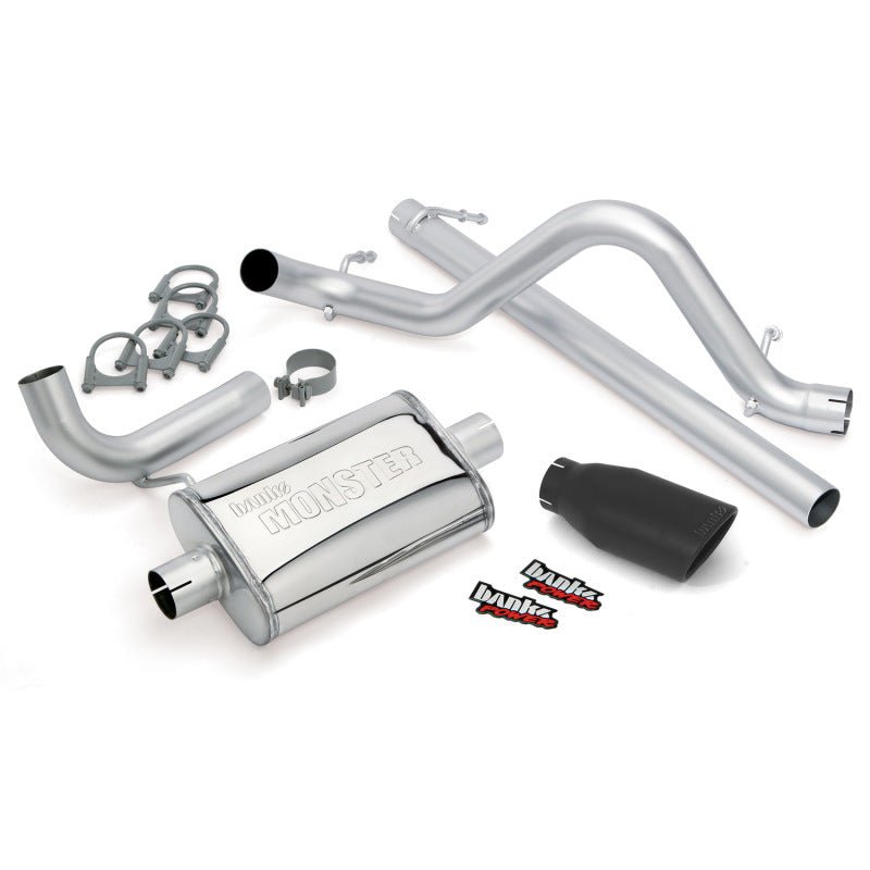 Banks Power 07-11 Jeep 3.8L Wrangler - 2dr Monster Exhaust System - SS Single Exhaust w/ Black Tip - Crew Original