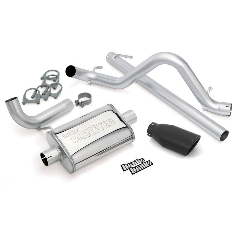 Banks Power 07-11 Jeep 3.8L Wrangler - 2dr Monster Exhaust System - SS Single Exhaust w/ Black Tip - Crew Original