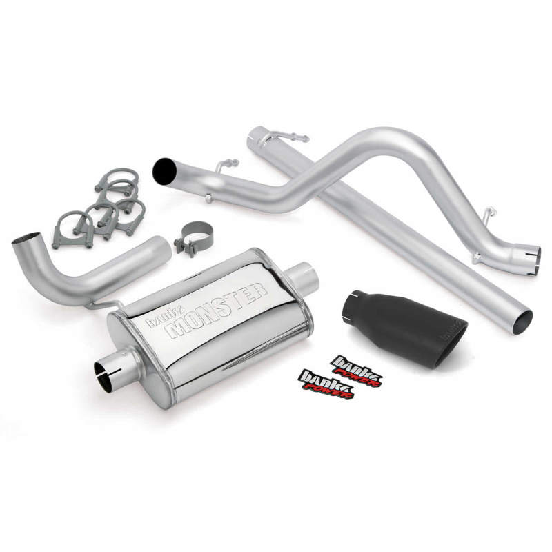 Banks Power 07-11 Jeep 3.8L Wrangler - 2dr Monster Exhaust System - SS Single Exhaust w/ Black Tip - Crew Original