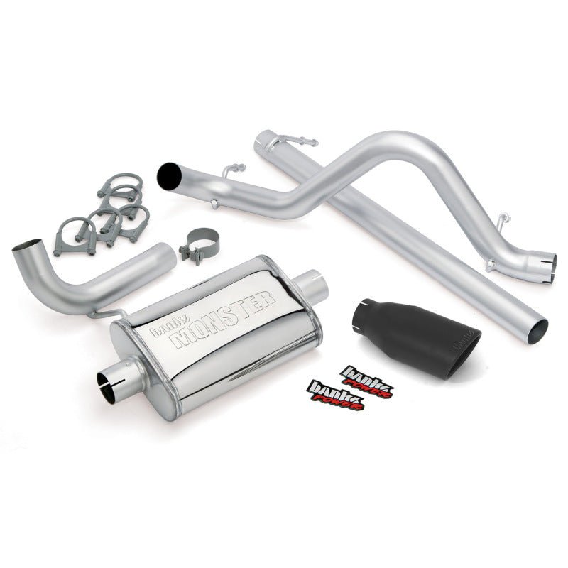 Banks Power 07-11 Jeep 3.8L Wrangler - 2dr Monster Exhaust System - SS Single Exhaust w/ Black Tip - Crew Original